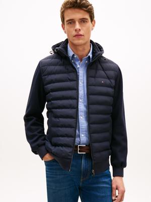 Tommy Hilfiger Sweat Jack met gemengde texturen MW0MW40050DW5 Navy Blue