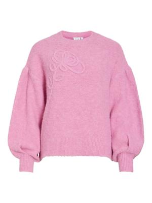 Vila Vimarley ronde hals gebreide trui 14116257 roze