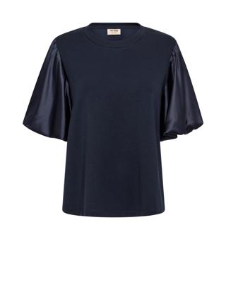 Mos Mosh Duba Satijnen T-shirt - Sweater 180830 Navy