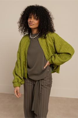 Studio Anneloes Luun jacquard jacket 13477 Dark Lime