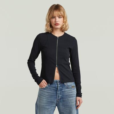 G-Star, D28727-D107 2 way slim rib r t l\s cardigan wmn, C742 salute