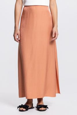 JANSEN Amsterdam Plien glanzende rok Donker Perzik