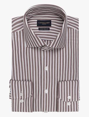 Cavallaro Napoli Compacto Overhemd 110265002 Bruinrood-Wit
