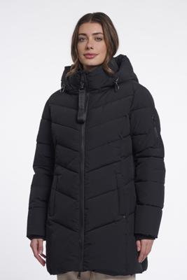 Rino & Pelle, puffed jacket met afritsbare capuchon, zwart