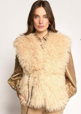 Freebird Gilet Glenna Furry Gilet Luxery Camel