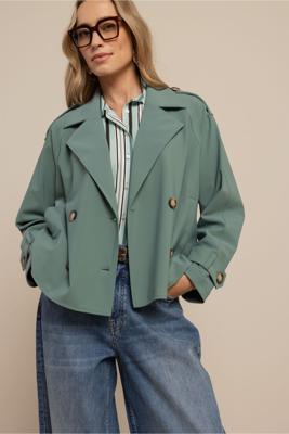 Studio Anneloes Cato bonded trenchcoat 13541 Dark Sage Green