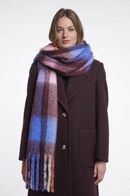 Rino & Pelle Geruite Sjaal Hibbe.7002612 Bruin-Blauw