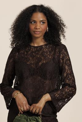 Studio Anneloes Amaya lace top 13757 Espresso