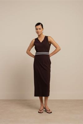 Studio Anneloes Tirza tape dress 13804 Espresso
