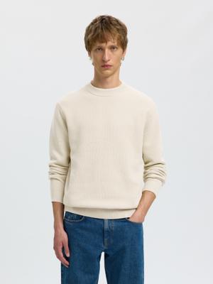 Selected Homme Trui met ronde hals 16092599 Ecru
