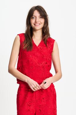 POM Amsterdam Top | Lace Bloom Red