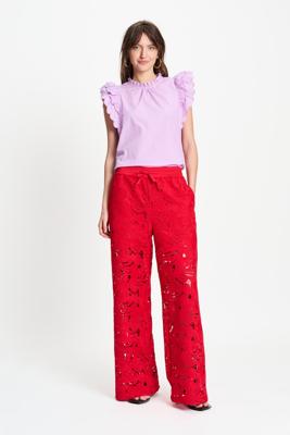 POM Amsterdam Broek | Lace Bloom Red
