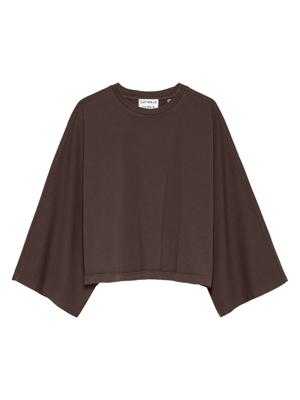 Catwalk Junkie, longsleeve wijde vleermuismouw, donkerbruin