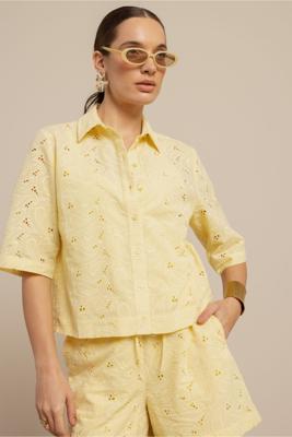 Studio Anneloes Nyra broderie blouse 13870 Butter Yellow