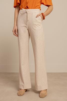 Studio Anneloes Abigail stripe trousers 13898 Latte - Orchid Orange
