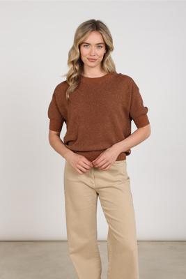 NUKUS Top Kinty Lurex | Espresso
