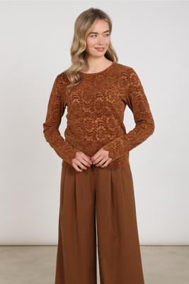 NUKUS Top Wies Lace | Espresso