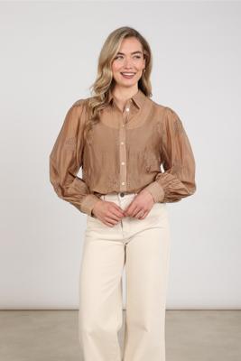 NUKUS Blouse Milanova Embroidery | Toffee
