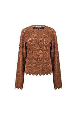 NUKUS Gebreide Top Bruin NKF01099