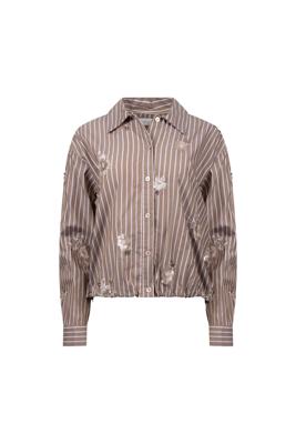 Nukus Blouse Newport Stripe | Taupe