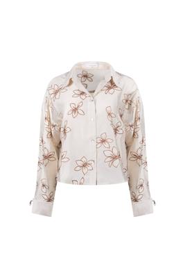NUKUS Blouse Zand NKF02118