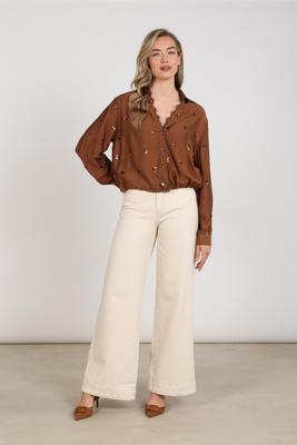 NUKUS Blouse Anika Paillet | Espresso
