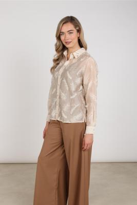 NUKUS Blouse Aysha Feathers | Sand