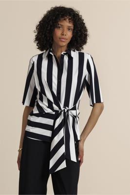 Studio Anneloes Reda stripe butterfly blouse 14429 Zwart-Ecru