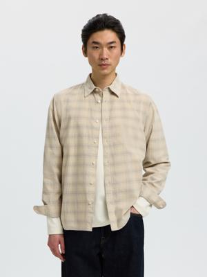 Selected Homme Geruit Overhemd 16098419 Beige