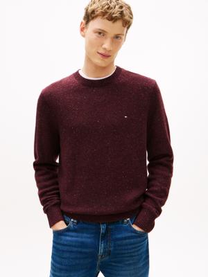 Tommy Hilfiger Donegal gebreide trui van wolmix MW0MW40435XT2 Deep Burgundy