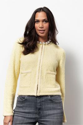 Studio Anneloes Xana tweed cardigan 13459 Butter Yellow