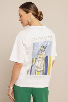 Studio Anneloes Matcha lime fiep t-shirt 13767 Off-white