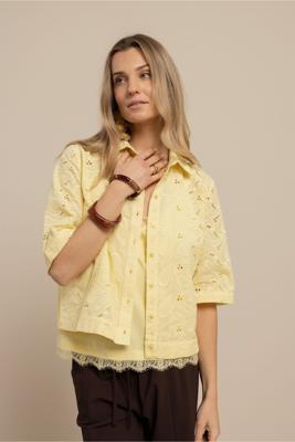 Studio Anneloes Nyra broderie blouse 13870 Butter Yellow