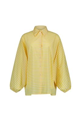 Studio Anneloes Yuki poplin stripe blouse 13889 Butter Yellow -Ecru