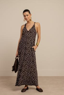 Studio Anneloes Norah 2way dot dress 13966 Espresso - Ecru