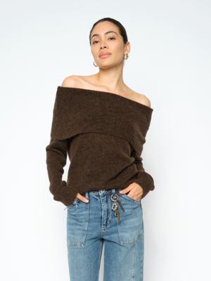 Mos Mosh Mape Off Shoulder Trui 182180 Bruin
