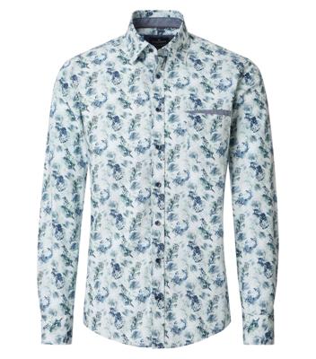 Casamoda casual overhemd met print 126132100 Blauw