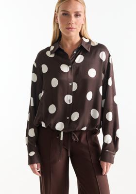 JANSEN Amsterdam Blouse DOT Bruin