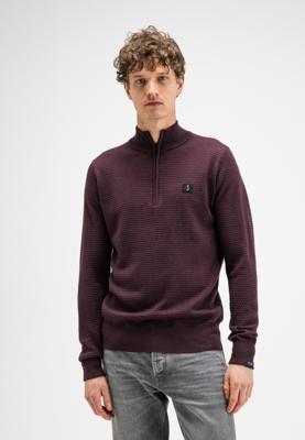 Butcher of Blue Structure Halfzip Trui M2626027 Pascha Purple