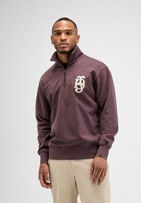 Butcher of Blue, sweater polomodel met rits, aubergine