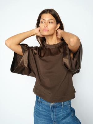 Mos Mosh Lela Satin Sweatshirt Bruin