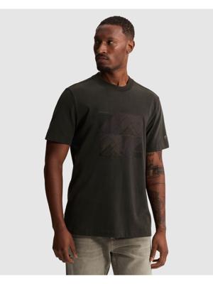 Cast Iron, t-shirt korte mouw met grafische borstprint, donkergrijs