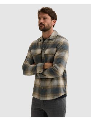 Vanguard, overshirt ruit, blauw/beige