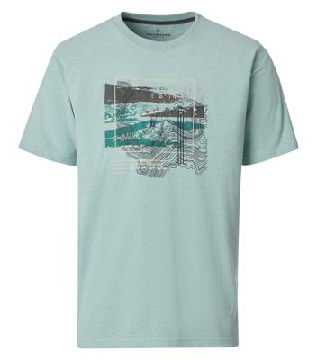 Casamoda T-shirt met print 126340111 Groen-Blauw