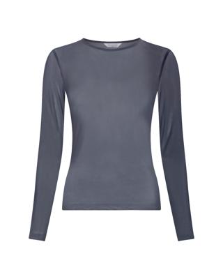 MSCH Copenhagen, mesh t-shirt lange mouw, blauw
