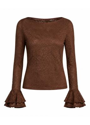 Freebird Beverly Kanten Top Dark Chocolate