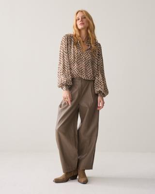 Summum, broek balloon imitatieleder, taupe