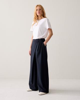 Summum, broek krijtstreep, navy