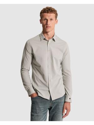 Cast Iron, overhemd twill jersey, lichtgrijs