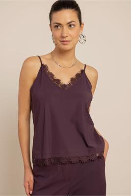 Studio Anneloes Mitzie lace top 14210 Aubergine